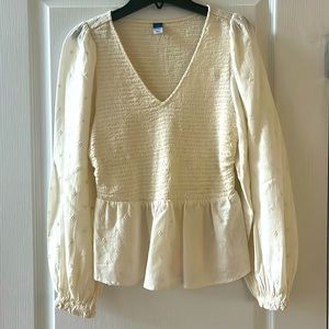 Old Navy Smocked Peplum Blouse